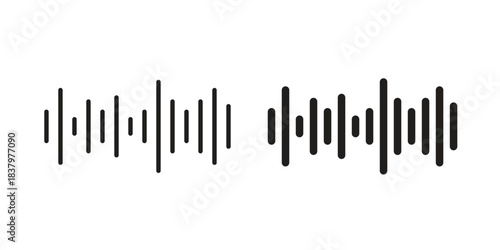 Sound wave icons set. Pixel Perfect scalable icons.