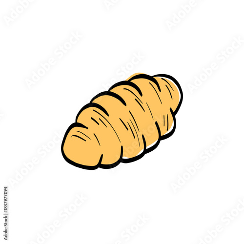 Italian pasta doodle classic shapes gnocchi, Ideal for menus, packaging, branding and recipe illustrations