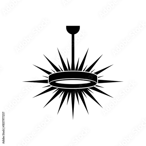 Chandelier Icon – Elegant Ceiling Light Fixture Symbol for Interior, Luxury & Decor Design