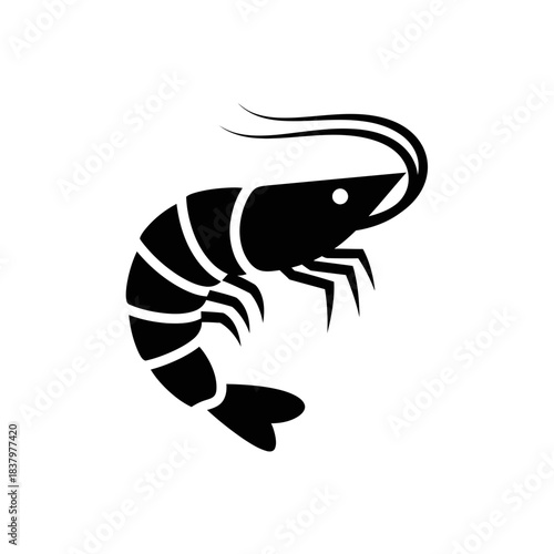 Shrimp Icon – Seafood Crustacean Symbol for Restaurant, Ocean & Culinary Design