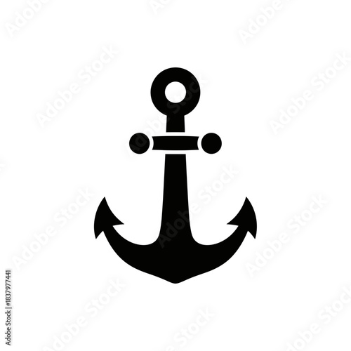 “Minimal Anchor Icon – Classic Nautical Maritime Vector Symbol”