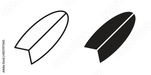 Surf board icons set. Pixel Perfect scalable icons.