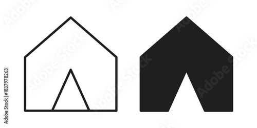 Tent icons set. Pixel Perfect scalable icons.