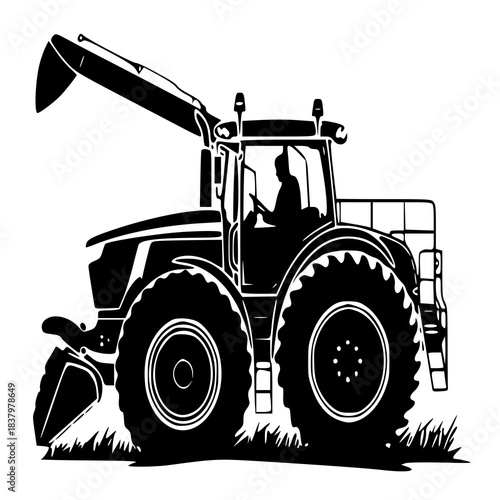 vector illustration of a tractor