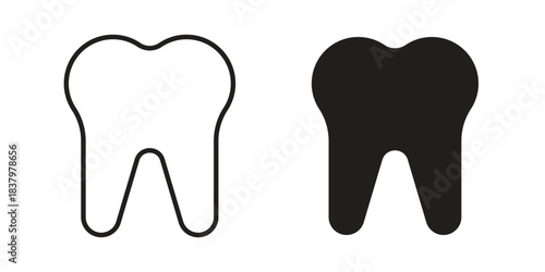 Tooth icons set. Pixel Perfect scalable icons.