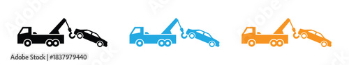 Recovery Van sign. Tow Truck Hooking Vehicle Icon. truck accident roadside assistance, Breakdown Recovery truck, Tow trucks, crane truck service icons, Breakdown lorry Service, assistance service .