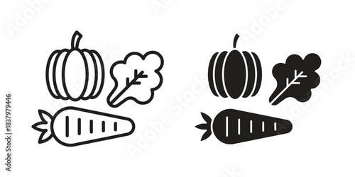 Vegetable icons set. Pixel Perfect scalable icons.