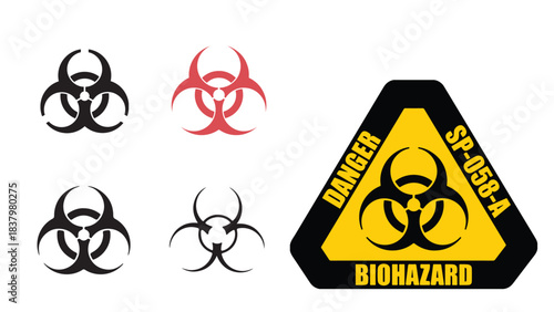 Biohazard Warning Sign Toxic Hazardous Symbol Safety Danger Alert Icon