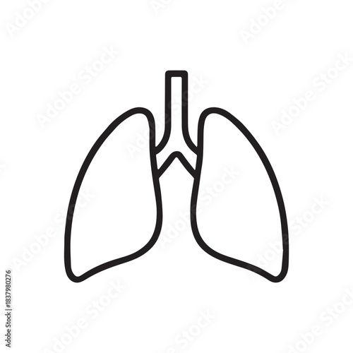 Lungs Outline Icon – Human Respiratory System Symbol