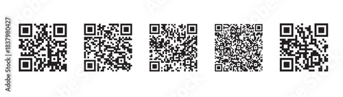 QR Code Scanner Symbol Digital Barcode Matrix Pattern Smart Contactless Access Icon