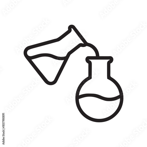 Chemical Flask Pouring Vector – Laboratory Equipment, Science Icon