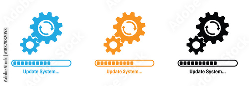 update system icon vector. Modern flat design vector illustration, concept of upgrade application progress icon, for graphic and web design. Installation of application or software. Loading process