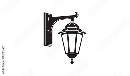 Classic wall mounted lantern with ornate bracket