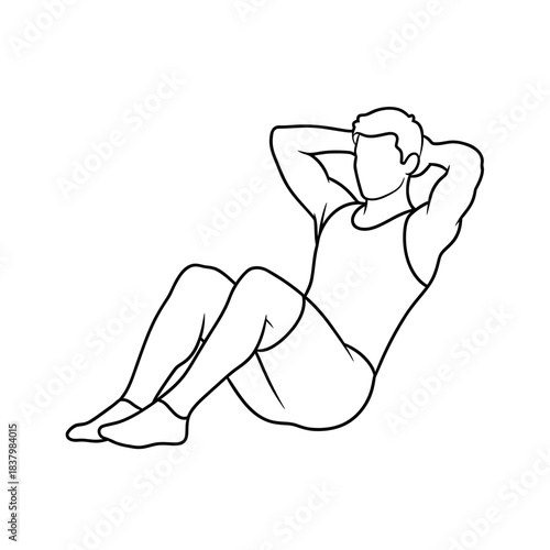 Man performing sit ups exercise for core strength and fitness.