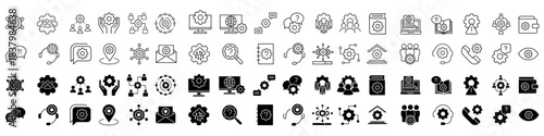 Support vector icon set. online help illustration sign collection. operator symbol or logo.