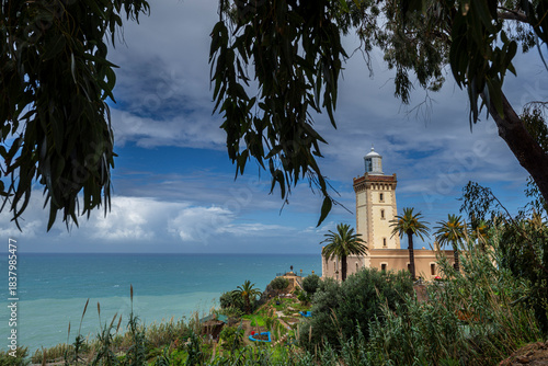 Cape Spartel Lighthouse, southern entrance to the Strait of Gibraltar, Tangier, Morocco, North Africa