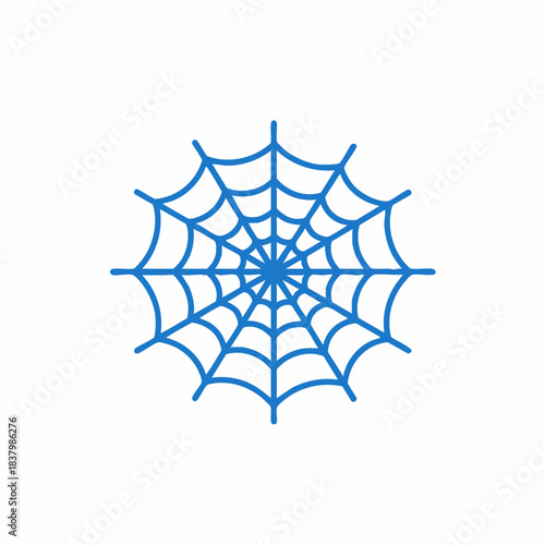 Blue Spiderweb Icon: A Detailed, Circular, Geometric Design.