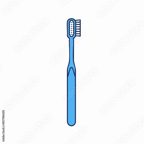 Isolated blue toothbrush with soft bristles for oral hygiene and dental care