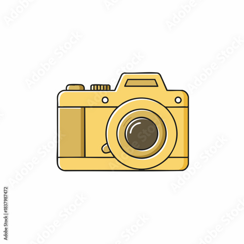 Simple, Retro, Yellow Camera Icon Design