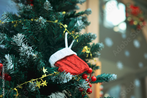 Christmas background for festivals, Merry Christmas, Happy New Year, gift exchange, anniversary, postcard design. with copy space