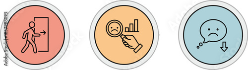 Depicting business challenges with employee exit poor performance and negative feedback communication