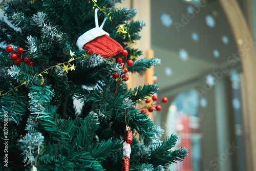 Christmas background for festivals, Merry Christmas, Happy New Year, gift exchange, anniversary, postcard design. with copy space