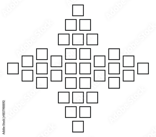 Collage gallery photo frame in line style. Empty photo frame collage. Pictures or photos frame collage comics page grid layout abstract photo frames and digital photo wall.