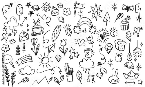 Decorative doodle hand draw illustration