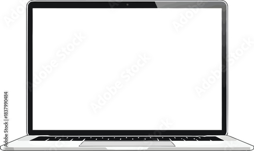 Sleek Modern Laptop With Blank Screen	