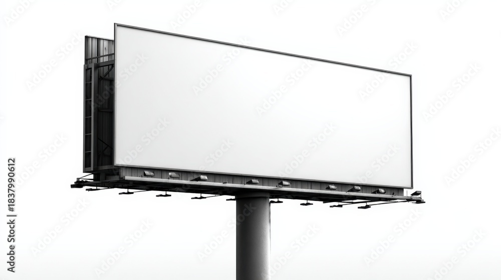 Obraz premium Blank Billboard Mockup Isolated on White Background for Advertising and Marketing Campaigns