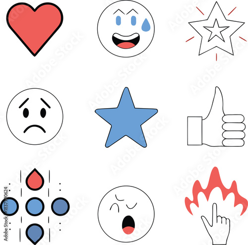 Social media reaction icons