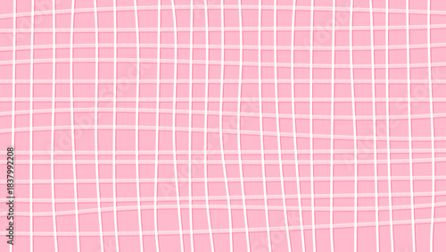 A light pink background with a hand drawn white checkered pattern casting a shadow