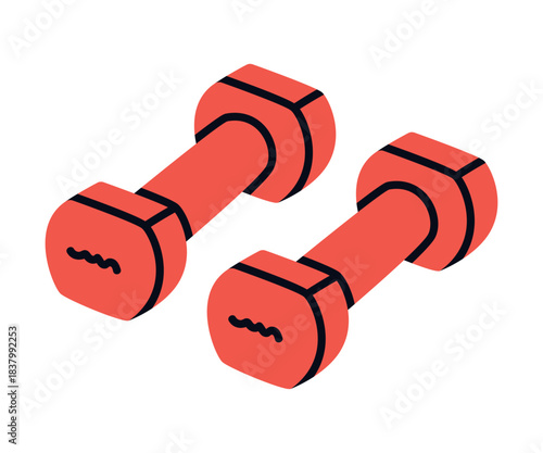Dumbbell as Sport Equipment and Supply Colorful Element Vector Illustration
