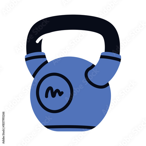 Kettlebell as Sport Equipment and Supply Colorful Element Vector Illustration