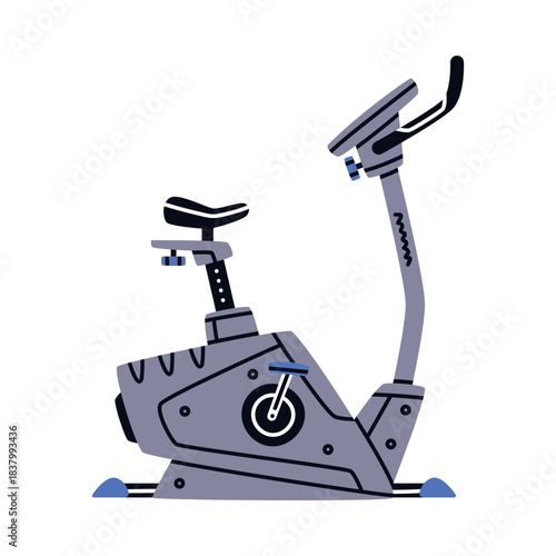 Stationary Bike as Sport Equipment and Supply Colorful Element Vector Illustration