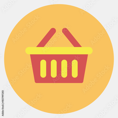 Icon basket. Black Friday Sale elements. Icon in color mate style.