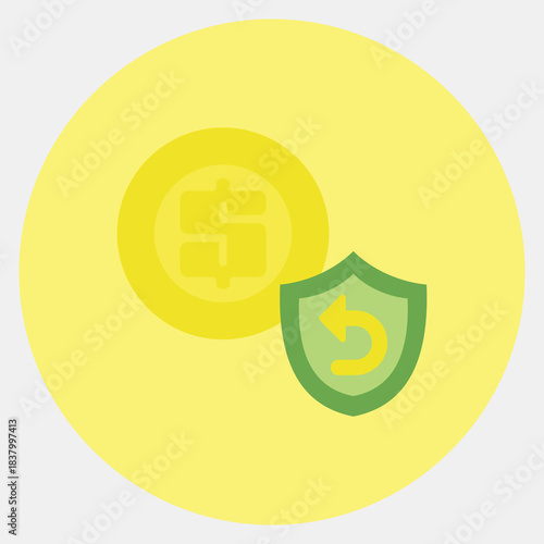 Icon cashback guarantee. Black Friday Sale elements. Icon in color mate style.