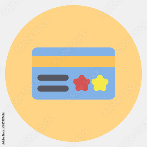 Icon credit card. Black Friday Sale elements. Icon in color mate style.