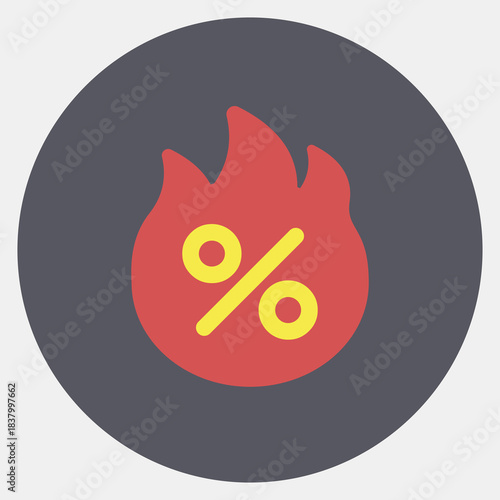 Icon hot sale. Black Friday Sale elements. Icon in color mate style.