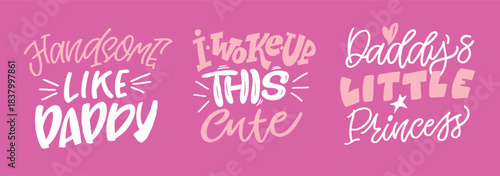 Cute hand drawn doodle lettering quote about little baby. Lettering for t-shirt design, mug print, bag print, clothes fashion. 100% hand drawn vector image.