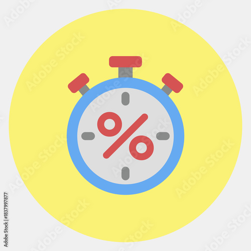 Icon timer. Black Friday Sale elements. Icon in color mate style.