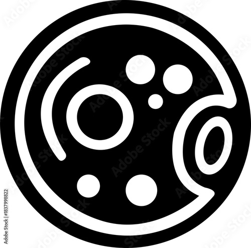 Ovum egg flat icon. Reproductive health, menstrual biology. Female fertility. Human dna, microbiology. Contour symbol isolated on transparent background.