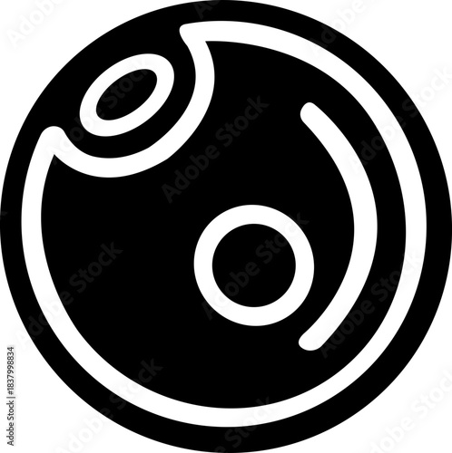Ovum egg flat icon. Reproductive health, menstrual biology. Female fertility. Human dna, microbiology. Contour symbol isolated on transparent background.