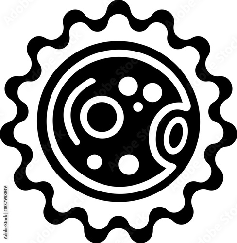 Ovum egg flat icon. Reproductive health, menstrual biology. Female fertility. Human dna, microbiology. Contour symbol isolated on transparent background.