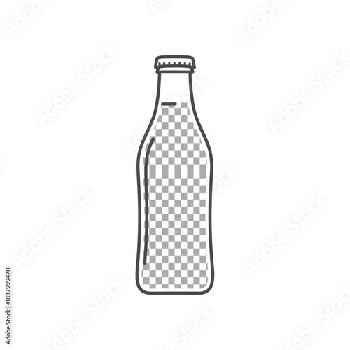 Outline drawing of a classic glass soda bottle with a checkered pattern inside.