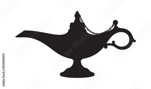 magic lamp isolated on black