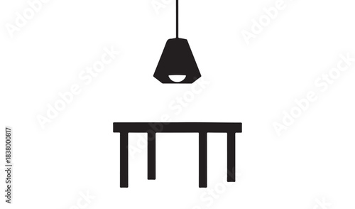 Table with table lamp Vectors