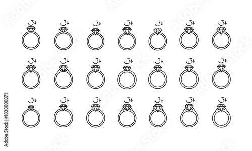 Diamond Ring Rotation Puzzle in 4x5 Grid Illustration