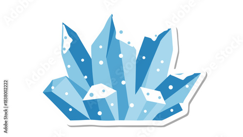 A Cluster Of Blue Ice Crystals With White Speckles Against A Transparent Background, Representing Cold And Purity
