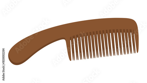 A Detailed Close Up Of A Wooden Comb With Brown Handle And Fine Teeth Against A Black Background Showing Green And Yellow Reflections On The Teeth
